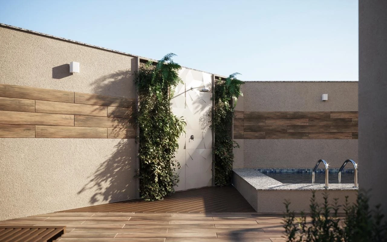 Piscina e deck da Residência Serrinha em Goiânia