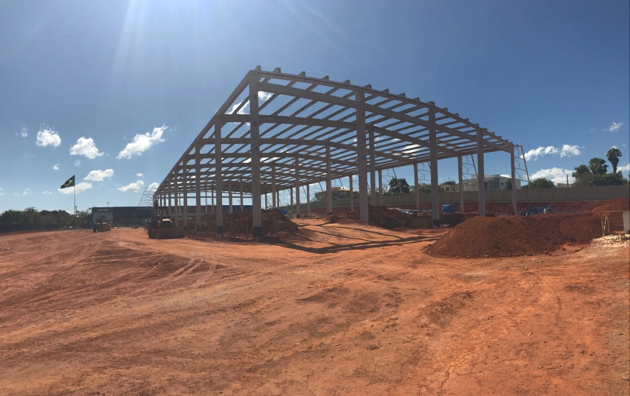 Estrutura metálica do Galpão Braspress em Goiânia