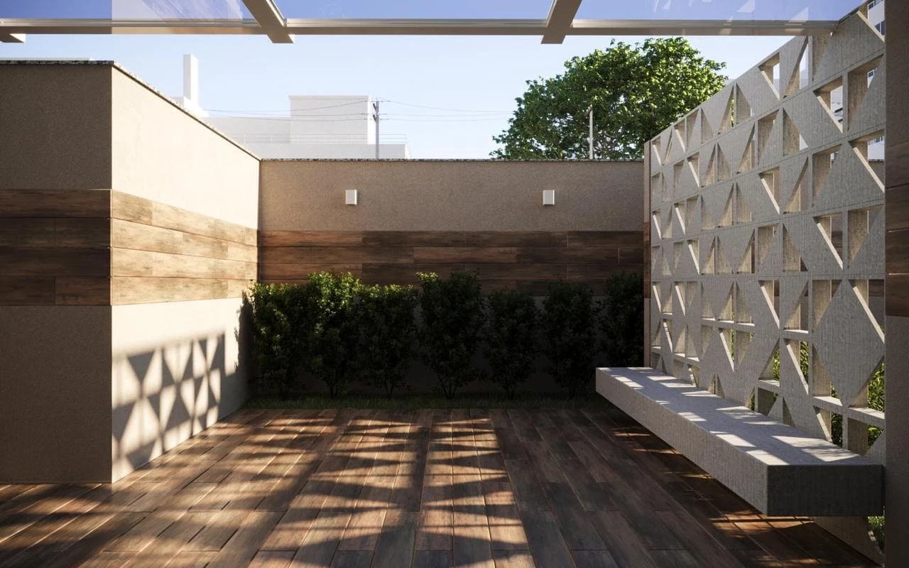 Detalhe construtivo da Residência Serrinha em Goiânia
